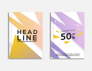 Abstract Design Business brochure, flyer and cover layout template flyer, geometric shapes and folding, vector illustrator