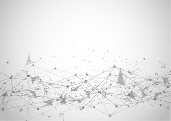 Abstract Polygonal Space Background with Connecting Dots and Lines