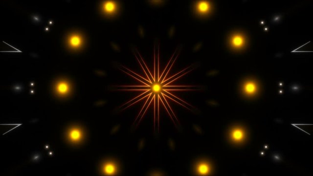 flashing gold light and black background, loop