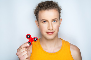 boy with spinner