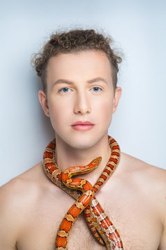 man with snake