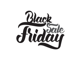 Vector Handwritten lettering of Black Friday Sale. Typography design of special offer