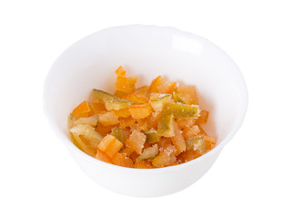 Cutted candied zest.