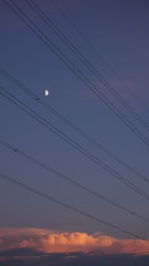 moon behind cables