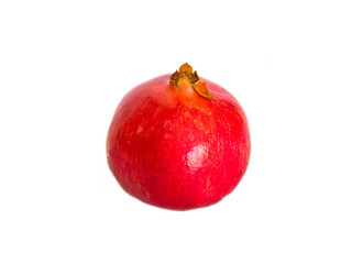 Ripe red pomegranate isolated on white background
