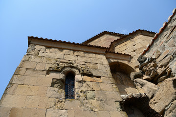 Jvari Monastery in sunny day, Georgia