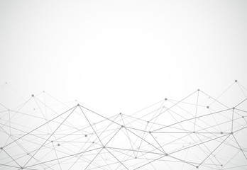 Abstract Polygonal Space Background with Connecting Dots and Lines
