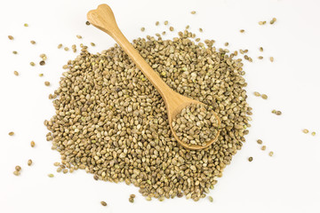 healthy hemp seeds with shells