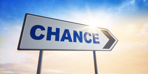 Obraz premium Straßenschild in Gegenlicht - Chance