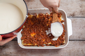 Making Lasagna Bolognese