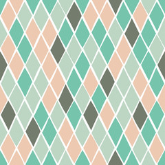 Seamless geometric pattern with rhombs in a hand-drawn style. Vector template.