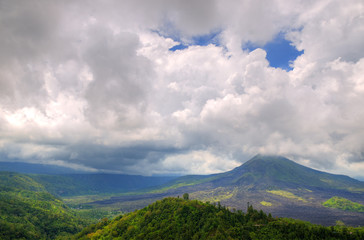 Landscape of Batur volcano on Bali island, Indonesia..