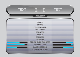 Scoreboard soccer design, Sport button element, Banners for football game, Vector