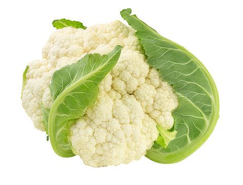 Cauliflower isolated on white background, clipping path