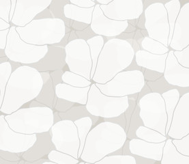 Flower background with off white and beige neutral colors abstract vector illustration.