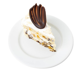 Delicious sponge cake with dried fruits.
