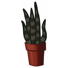  flat house plant pot illustration.