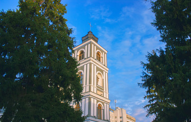 silhouette of church steeple