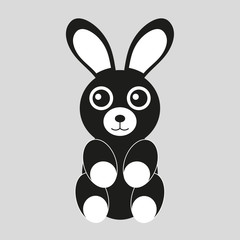 cute rabbit on a gray background