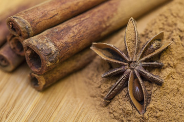 cinnamon stick and star anise