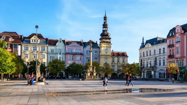 Main Square in city center. OSTRAVA, CZECH REPUBLIC