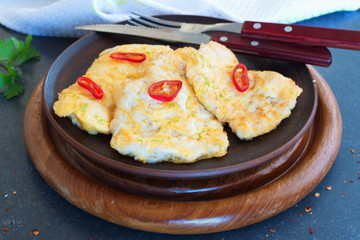 Turkey schnitzel with rice