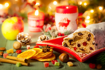 Traditional  Christmas Stollen.
