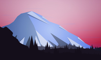 landscape of mountains in a flat design