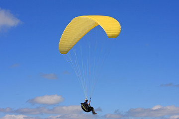 Paraglider flying
