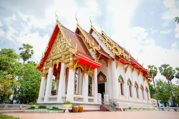 Fototapeta premium Wat Thai Temple classic style Thailand ,Sacred sites are the faith of Buddhists.
