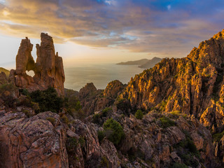 Die Calanche an der Westk&uuml;ste von Korsika im Golf von Porto ist ein UNESCO Welterbe