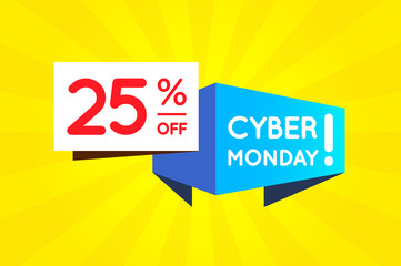 Cyber Monday Sale Sign Banner Poster ready for Web and Print. Vector. Super, Mega, Huge Sale with Special Offer