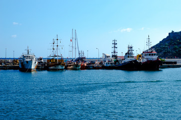 Cove with ships