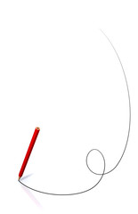 鉛筆でラインを描く