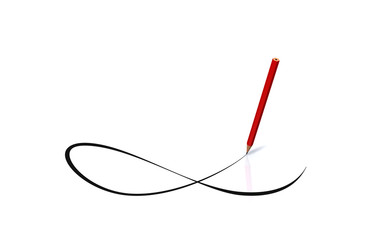 鉛筆でラインを描く