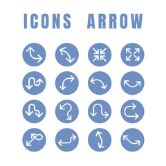 arrow blue set Icon on white background. vector illustration. web. symbol
