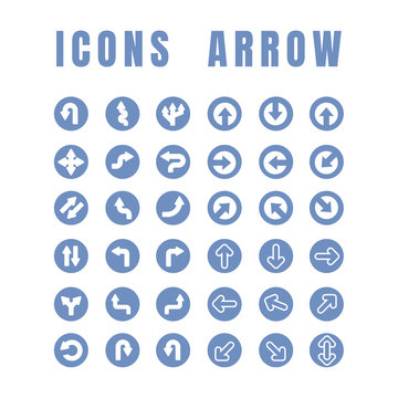 arrow blue set Icon on white background. vector illustration. web. symbol