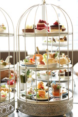 Afternoon tea served with an assortment of cake