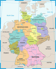 Germany Map - Vector Illustration