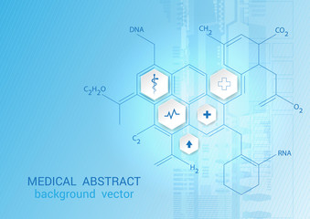 Abstract molecules medical background concept template design Vector Illustration.