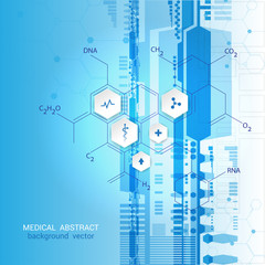 Abstract molecules medical background concept template design Vector Illustration.