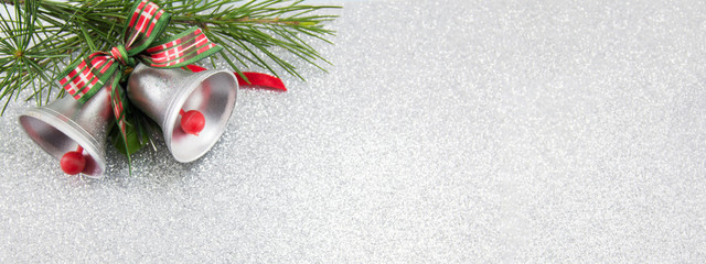 Christmas bells decoration with festive background