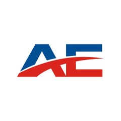 AE logo initial letter design template vector