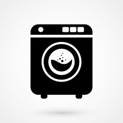 Washing machine icon. Home appliances symbol. Flat sign on white background. Vector