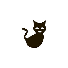 halloween black cat icon. flat design