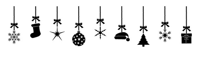 Weihnachten Silhouetten Anhänger schwarz isoliert