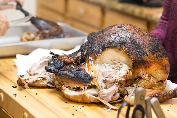 Slightly burned holiday turkey