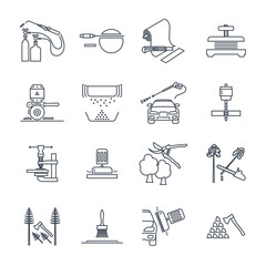 set of thin line icons electrical hand tools, equipment, repair