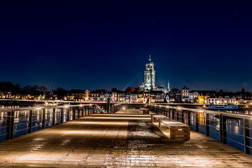 Fototapeta na wymiar skyline Deventer along the IJssel