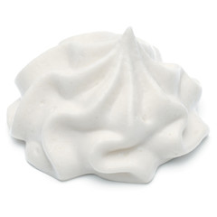 Whipped cream swirl  isolated on white background cutout